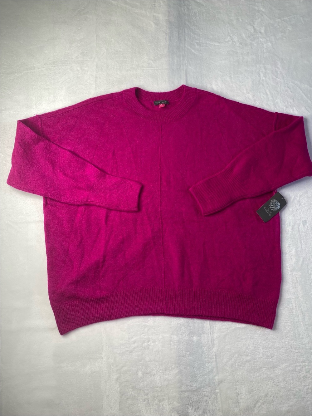 Vince Camuto Women’s Crewneck Sweater in Bright Pink Center Seam Size L
